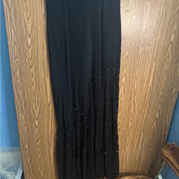 Cache Black Beaded Sheer Neckline Evening Gown Dress Size 12. Preown - Picture 4 of 14
